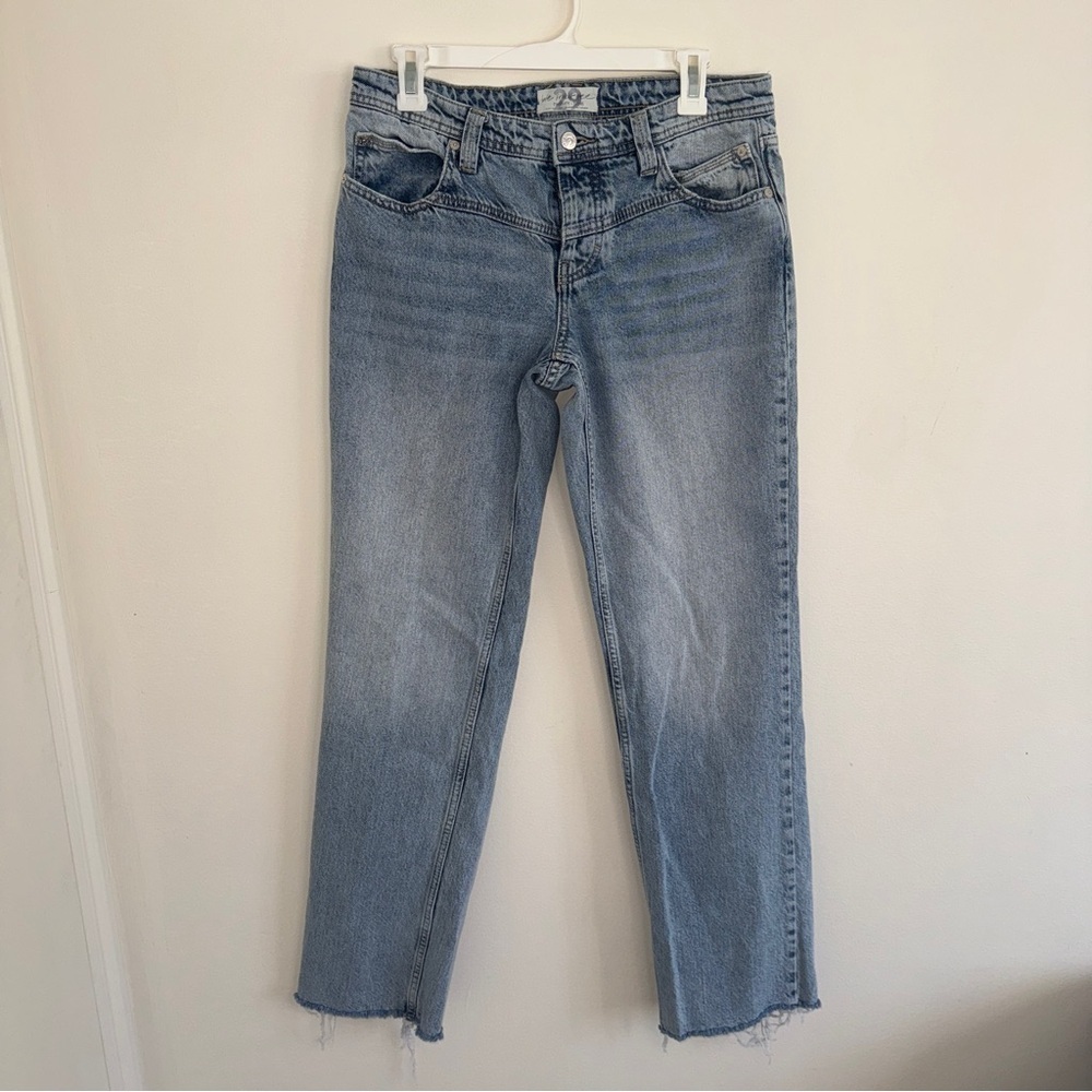 We The Free Jeans Womens 29 Medium Wash Cotton Mid Rise Button Fly Straight